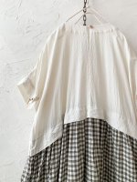画像8: MARCHE' DE SOEUR／ギャザーポケットワンピース・ミルク×ブラウンチェック (8)