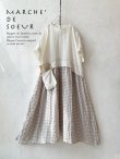画像1: MARCHE' DE SOEUR／ギャザーポケットワンピース・ミルク×ベージュチェック (1)