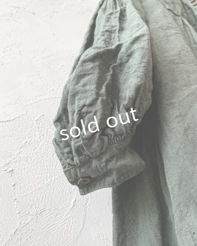 画像7: HALLELUJAH/1890's Bourgeron 羊飼いシャツワンピース・khaki(105cm丈)