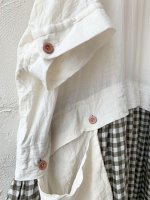 画像6: MARCHE' DE SOEUR／ギャザーポケットワンピース・ミルク×ブラウンチェック (6)