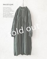 HALLELUJAH／1890's Bourgeron 羊飼いシャツワンピース・khaki（105cm丈）