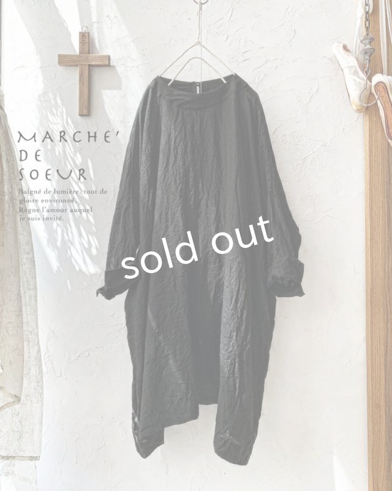 画像1: MARCHE' DE SOEUR／スモックチュニック・ヴィンテージブラック (1)