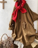 画像11: MARCHE' DE SOEUR／スモックチュニック・アンティークブラウン (11)