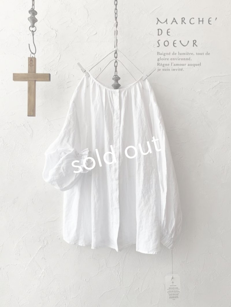 画像2: MARCHE' DE SOEUR／2wayリネンブラウス・ホワイト (2)