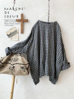 画像1: MARCHE' DE SOEUR／スモックプルオーバー・ラティスチェックグレー (1)