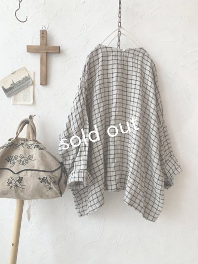 画像7: MARCHE' DE SOEUR／スモックプルオーバー・ラティスチェック生成り