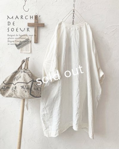 画像1: MARCHE' DE SOEUR／スモックチュニック・アンティークホワイト