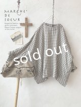 MARCHE' DE SOEUR／スモックプルオーバー・ラティスチェック生成り