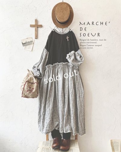 画像1: MARCHE' DE SOEUR／ブルターニュのワンピース・杢グレー
