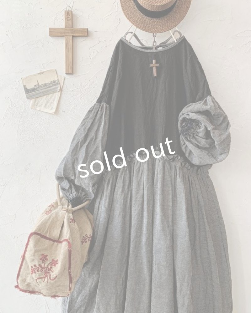 画像2: MARCHE' DE SOEUR／ブルターニュのワンピース・杢チャコール (2)