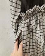 画像6: MARCHE' DE SOEUR／ブルターニュのワンピース・ラティスチェック【長め丈】 (6)