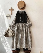 画像8: MARCHE' DE SOEUR／ブルターニュのワンピース・ラティスチェック【長め丈】 (8)