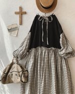 画像9: MARCHE' DE SOEUR／ブルターニュのワンピース・ラティスチェック【長め丈】 (9)