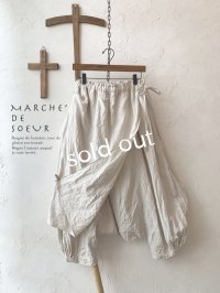 MARCHE' DE SOEUR／タブリエパンツ・ヘリンボン生成り