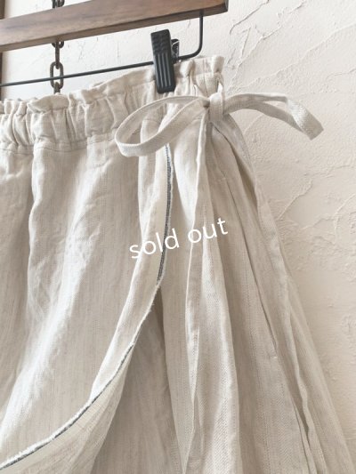 画像2: MARCHE' DE SOEUR／タブリエパンツ・ヘリンボン生成り