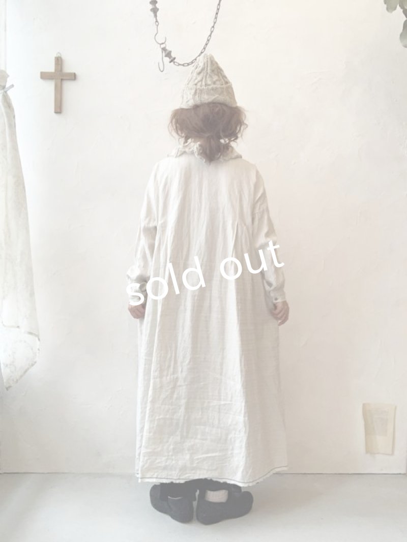 画像13: MARCHE' DE SOEUR／フローフリルワンピース・ヘリンボン生成り (13)