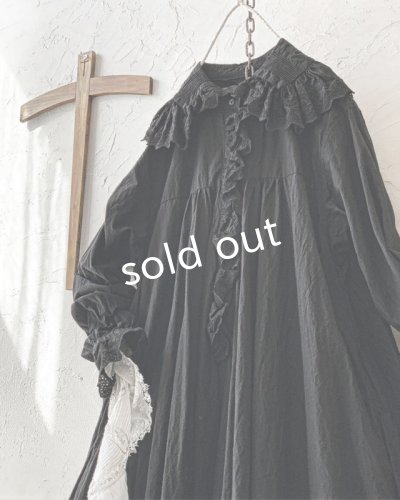 画像9: HALLELUJAH/Chemiscs de nuit 19c siecle 1800年代ナイトローブ・Black