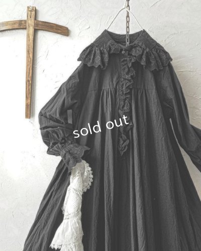 画像2: HALLELUJAH／Chemiscs de nuit 19c siecle 1800年代ナイトローブ・Black