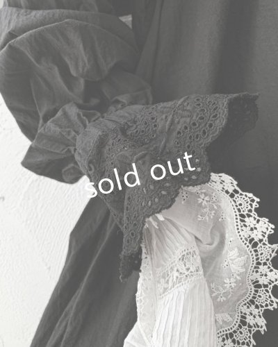 画像5: HALLELUJAH/Chemiscs de nuit 19c siecle 1800年代ナイトローブ・Black