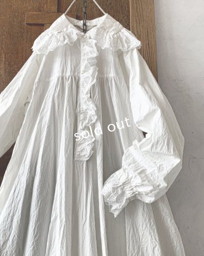 画像2: HALLELUJAH／Chemiscs de nuit 19c siecle 1800年代ナイトローブ・Off White