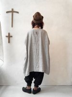 画像14: MARCHE' DE SOEUR／ふっくら織シャンブレーリネンチュニック・杢グレー (14)
