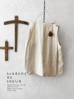 画像1: MARCHE' DE SOEUR／肩ボタンスリットベスト・インペリアル生成り (1)