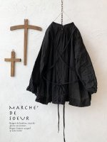 画像1: MARCHE' DE SOEUR／バッククロスギャザープルオーバー・黒 (1)