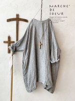 画像1: MARCHE' DE SOEUR／ふっくら織シャンブレーリネンチュニック・杢グレー (1)