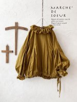 画像1: MARCHE' DE SOEUR／ラッフル襟パフ袖プルオーバー・マスタード (1)