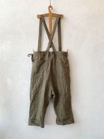 画像10: MARCHE' DE SOEUR／グレンチェックリネンサスペンダーパンツ・ヴィンテージカーキ (10)