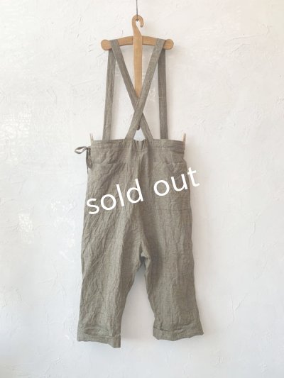 画像10: MARCHE' DE SOEUR／グレンチェックリネンサスペンダーパンツ・ヴィンテージカーキ