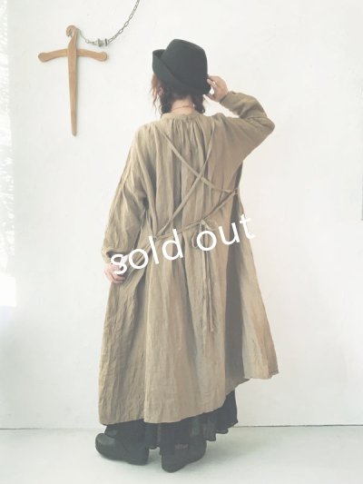 画像13: MARCHE' DE SOEUR／バッククロスギャザーワンピース・ブラウンカーキ