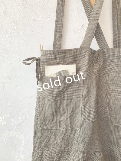 画像11: MARCHE' DE SOEUR／グレンチェックリネンサスペンダーパンツ・ヴィンテージカーキ