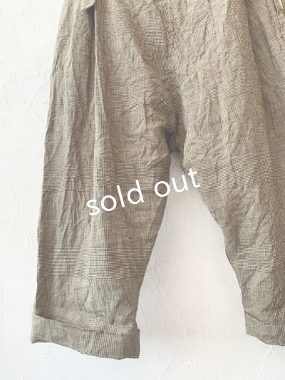 画像8: MARCHE' DE SOEUR／グレンチェックリネンサスペンダーパンツ・ヴィンテージカーキ