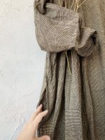 画像5: MARCHE' DE SOEUR／グレンチェックリネンラッフル襟ワンピース・ヴィンテージカーキ (5)