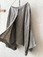 画像2: MARCHE' DE SOEUR／ふっくら織シャンブレーリネンショートジャケット・杢グレー (2)