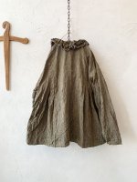 画像9: MARCHE' DE SOEUR／グレンチェックリネンフローフリルブラウス・ヴィンテージカーキ (9)