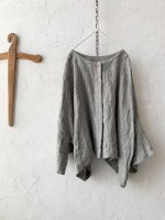 画像4: MARCHE' DE SOEUR／ふっくら織シャンブレーリネンショートジャケット・杢グレー (4)