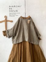 画像1: MARCHE' DE SOEUR／グレンチェックリネンショートジャケット・ヴィンテージカーキ (1)