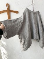 画像3: MARCHE' DE SOEUR／ふっくら織シャンブレーリネンショートジャケット・杢グレー (3)
