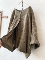 画像7: MARCHE' DE SOEUR／グレンチェックリネンショートジャケット・ヴィンテージカーキ (7)