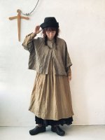 画像9: MARCHE' DE SOEUR／グレンチェックリネンショートジャケット・ヴィンテージカーキ (9)