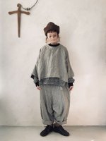 画像12: MARCHE' DE SOEUR／ふっくら織シャンブレーリネンショートジャケット・杢グレー (12)