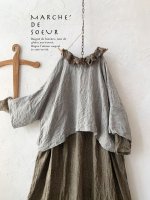 画像1: MARCHE' DE SOEUR／ふっくら織シャンブレーリネンショートジャケット・杢グレー (1)