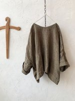 画像3: MARCHE' DE SOEUR／グレンチェックリネンショートジャケット・ヴィンテージカーキ (3)