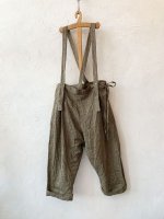 画像3: MARCHE' DE SOEUR／グレンチェックリネンサスペンダーパンツ・ヴィンテージカーキ (3)