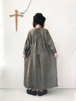画像13: MARCHE' DE SOEUR／グレンチェックリネン バッククロスギャザーワンピース・ヴィンテージカーキ (13)