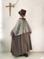 画像14: MARCHE' DE SOEUR／ふっくら織シャンブレーリネンショートジャケット・杢グレー (14)
