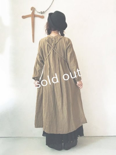 画像16: MARCHE' DE SOEUR／バッククロスギャザーワンピース・ブラウンカーキ