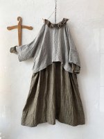 画像6: MARCHE' DE SOEUR／ふっくら織シャンブレーリネンショートジャケット・杢グレー (6)